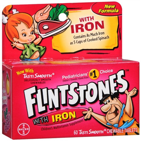 Flintstones儿童橙味含铁多种维生素咀嚼片