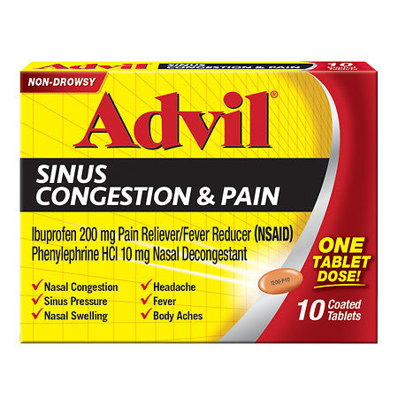 Advil鼻窦充血和疼痛包衣片