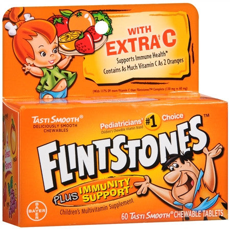Flintstones儿童多种维生素补充剂提高免疫力橙味