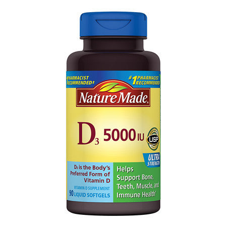 莱萃美Nature Made 5000IU 维生素D3 90粒