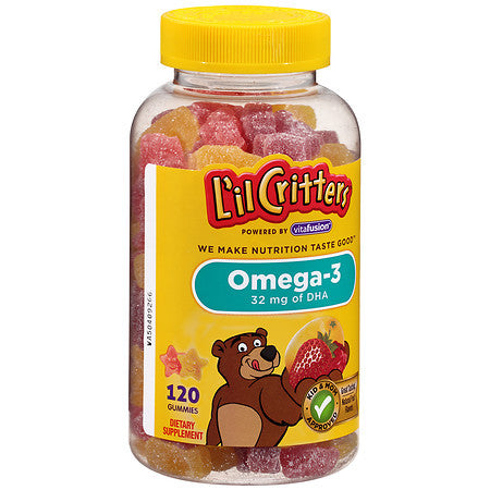 L’il Critters gummy fish Omega-3 DHA软糖鱼天然水果味